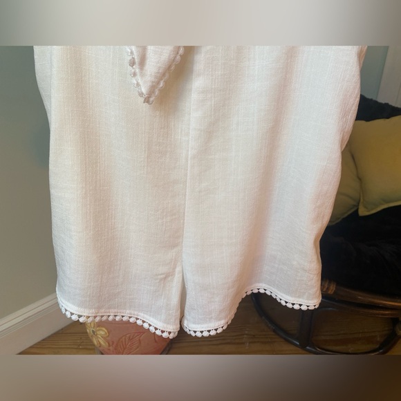 Revolve Majorelle Women’s Small White One Piece Joyce Linen Romper Sleeveless - Picture 3 of 11